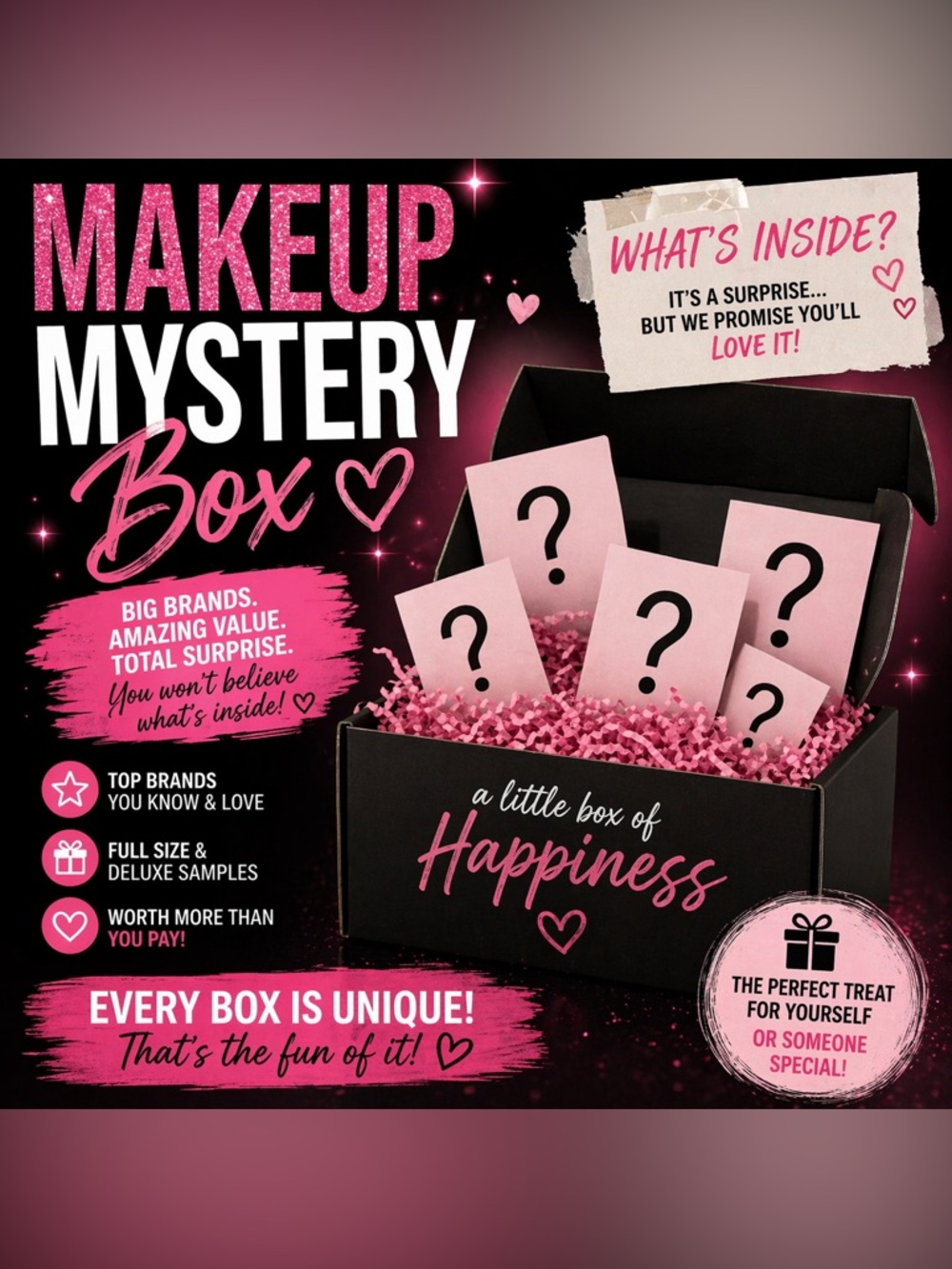 🤍 Makeup Mystery Bundle ✨ Surprise Beauty Box with Full Size & Deluxe Items